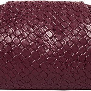 Women's Vegan Leather Purse Ruched Bag Evening Handbag Dumpling Clutch Purse